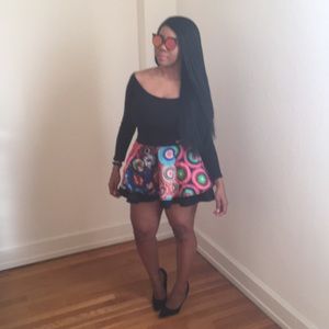 Desigual Mini Flare Multicolor Skirt